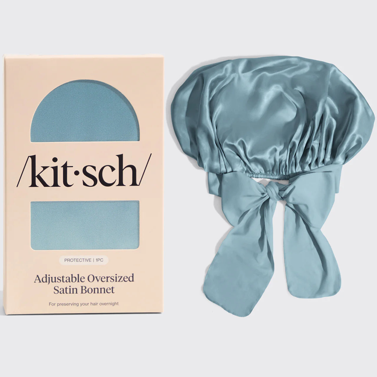 Kitsch Haze Blue Oversized Satin Bonnet