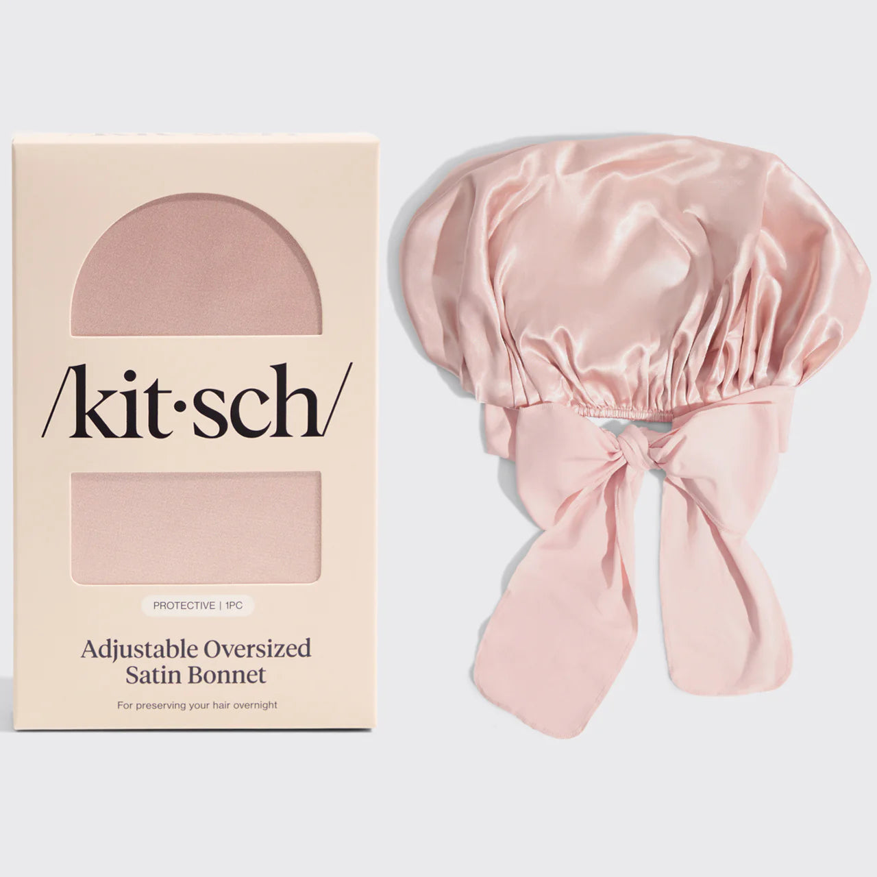 Kitsch Blush Oversized Satin Bonnet