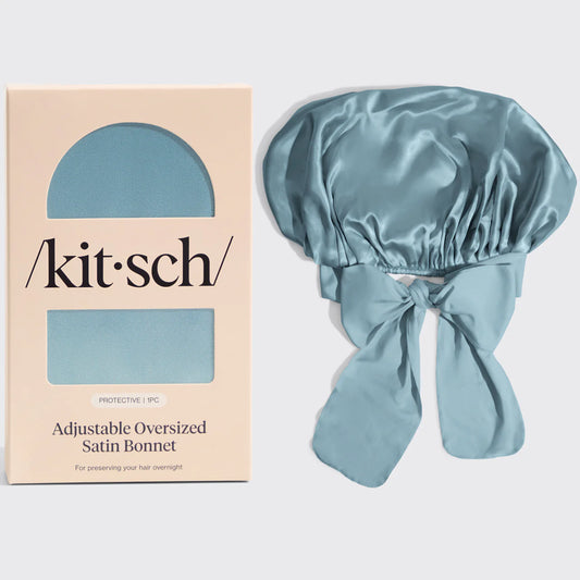 Kitsch Haze Blue Oversized Satin Bonnet